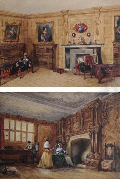 Country House Interior Oil Painting by J.D. Rochfort