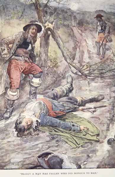 Today a Man Has Fallen Who Did Honour to Man, illustration from The Story of France Told to Boys and Girls by Mary MacGregor, 1920 Oil Painting by William Rainey