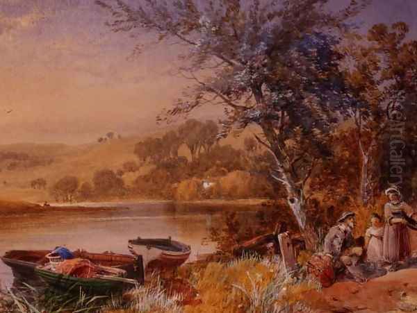 Lakeside Oil Painting by James Burrell-Smith