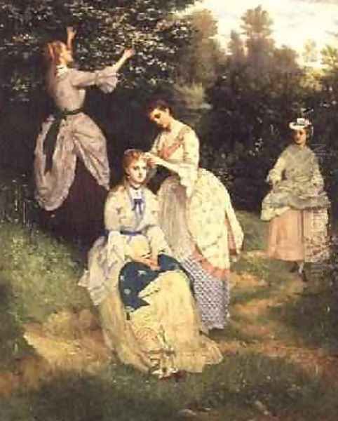 A Springtime Idyll 1871 Oil Painting by William Oliver