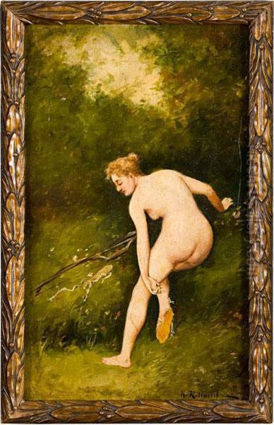 Nudo Di Donna Come Diana Nel Parco Oil Painting by Henri Rolland