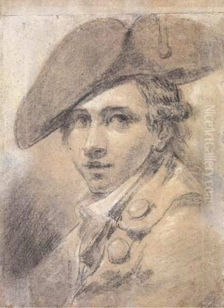 Portrait En Buste D'un Jeune Homme Portant Un Bicorne Oil Painting by Guillaume Joseph Roques