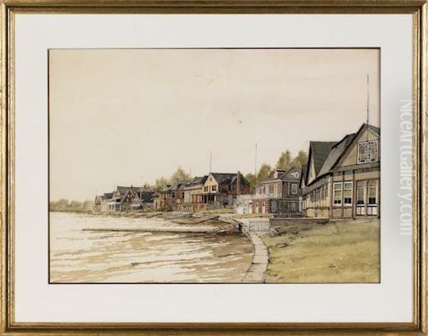 Philadelphia's Boathouse Row Oil Painting by James Ross