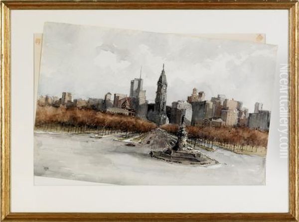 Philadelphia Skyline Oil Painting by James Ross