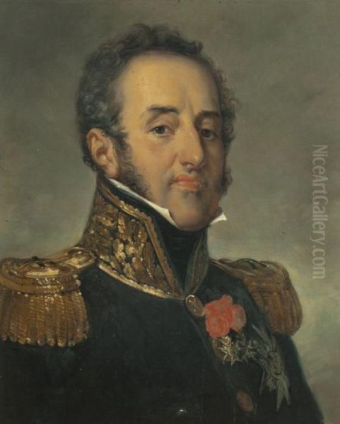 Portrait Du Marechal Louis-gabriel Suchet, Duc D'albufera Oil Painting by Jean-Sebastien Rouillard