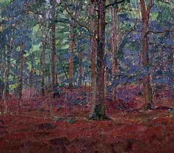 A Beech Wood Oil Painting by Harold Gilman