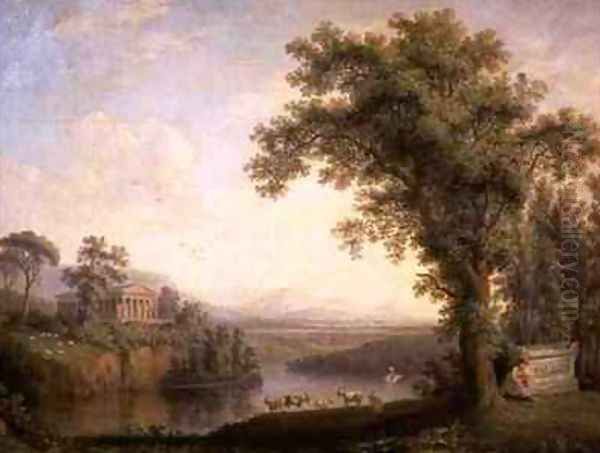 Antique Landscape with Phaetons Tomb Oil Painting by Jakob Philippe Hackert