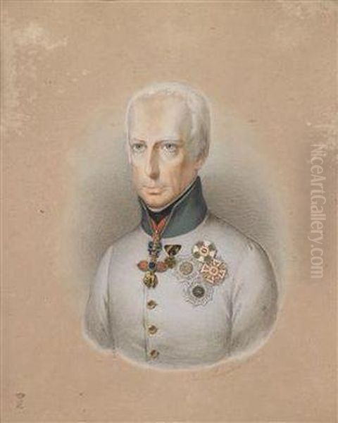 Kaiser Franz I Of Austria Oil Painting by Ignaz Rungaldier