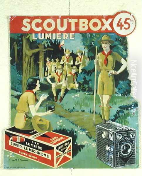 Poster advertising the Scoutbox camera Oil Painting by Jack