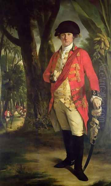 Portrait of Major General Horton Briscoe 1741-1802 The Meritorious Officer Oil Painting by Tilly Kettle