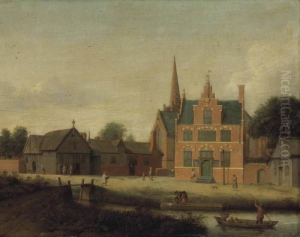 A View Of Assendelft Oil Painting by Pieter Jansz. Saenredam