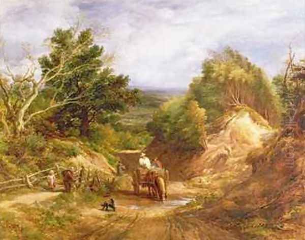 Crossing the Brook Oil Painting by John Linnell