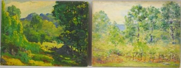 Two Wooded Landscapes Oil Painting by Paul Saling