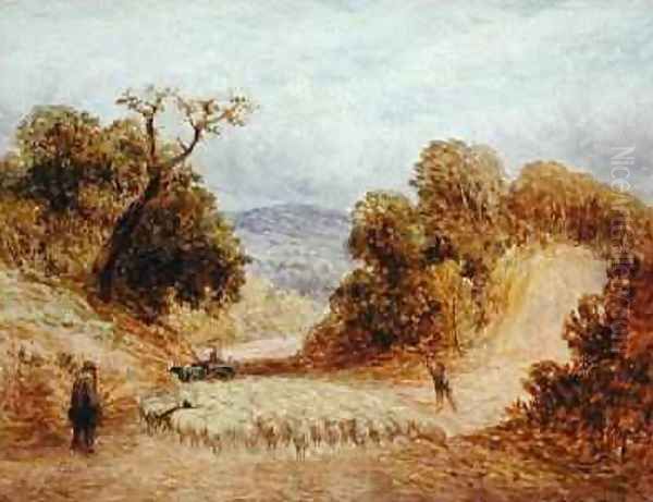 A Dusty Road 1868 Oil Painting by John Linnell