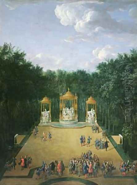 The Groves of the Baths of Apollo in the Gardens of Versailles 1713 Oil Painting by Pierre-Denis Martin