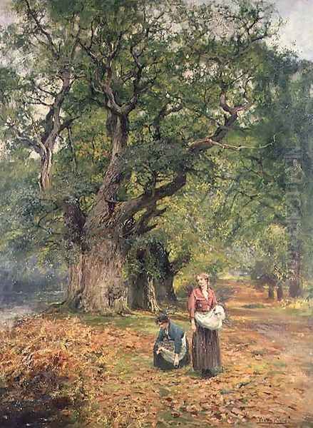 Gathering Firewood Oil Painting by Henry John Yeend King