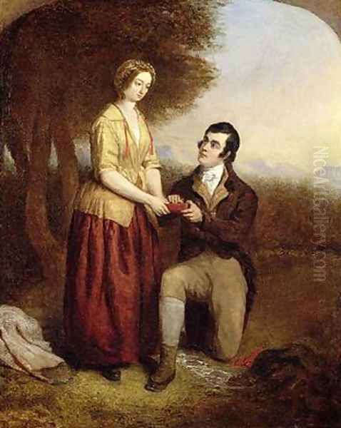 The Parting of Robert Burns and his Mary 1844 Oil Painting by Charles Lucy