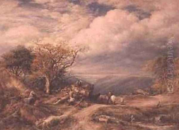 The Timber Waggon 1872 Oil Painting by John Linnell