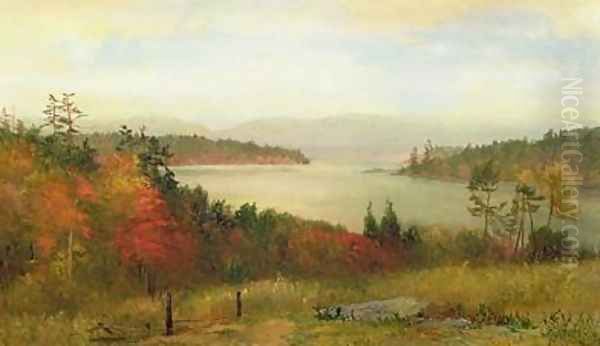 Raquette Lake 1869 Oil Painting by Homer Dodge Martin