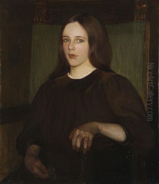 Portrait Of A Young Woman Seated In A Chair Oil Painting by Angelica Schuyler Patterson