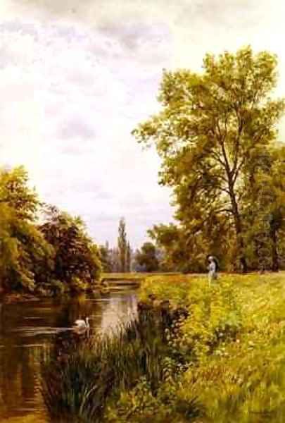 The Thames at Purley Oil Painting by William Bradley