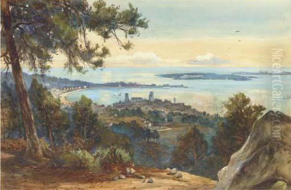 Cannes From Mont-chevalier Oil Painting by James Scott Kinnear