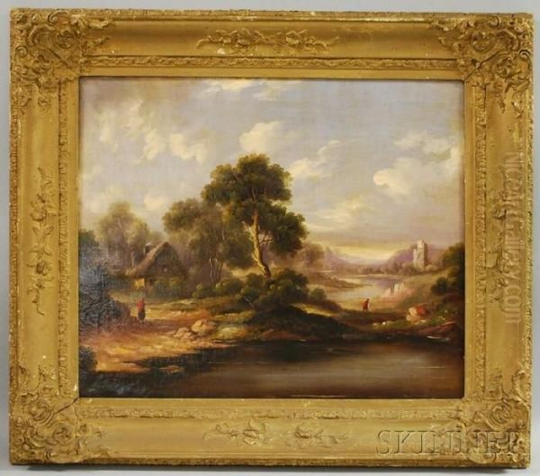 Cottage In Landscape Oil Painting by Walter Scott