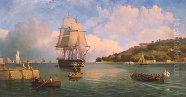 Plymouth Hoe With Mount Edgcumbe Oil Painting by Charles Henry Seaforth