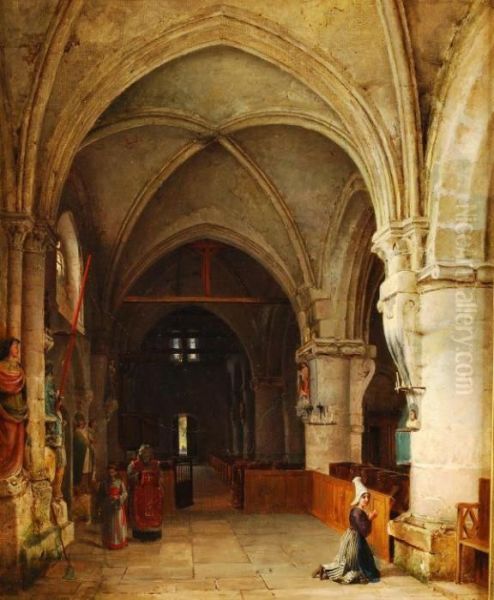 Saying Prayers Oil Painting by Hippolyte Sebron