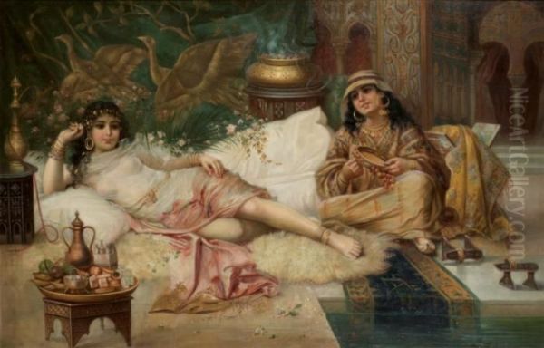 Les Femmes Du Harem Oil Painting by Joseph Sedlacek