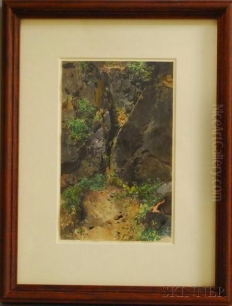 Woodland And Rocks Oil Painting by Otto Seitz