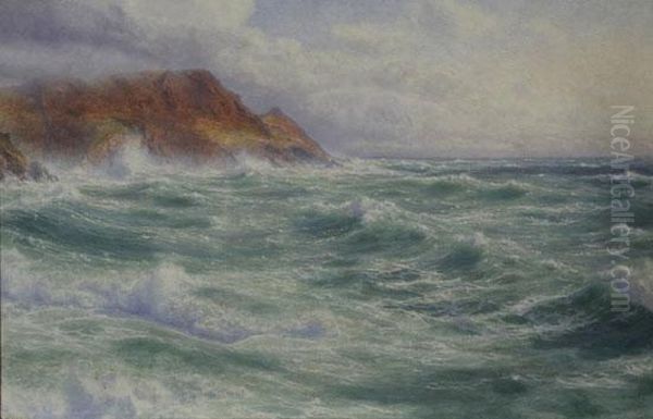 After The Storm, Cornish Coast Oil Painting by Walter Shaw