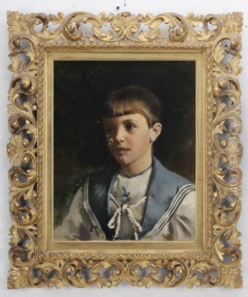 Portrait Of A Young Boy In A Sailor Suit Oil Painting by Rosina Emmet Sherwood