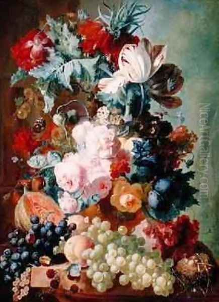 Flowers and Fruit Oil Painting by Jan van Os