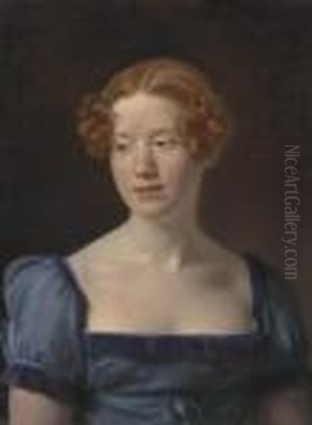 Portrait Of A Young Lady, Possibly Lady Pringle, Nee Emilia Anne Macleod Oil Painting by Archibald Skirving