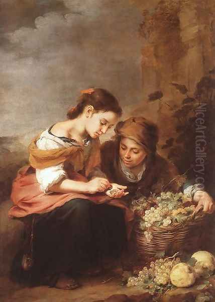 The Little Fruit Seller 1670-75 Oil Painting by Bartolome Esteban Murillo