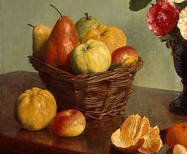 Still Life [detail: 1] Oil Painting by Ignace Henri Jean Fantin-Latour