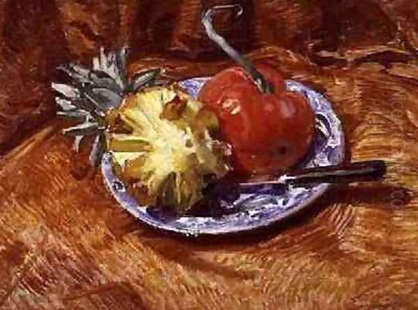 Pineapple and Tomato Oil Painting by William Nicholson