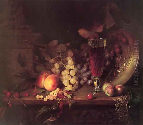 Still Life with Flowers Oil Painting by Blaise Alexandre Desgoffe