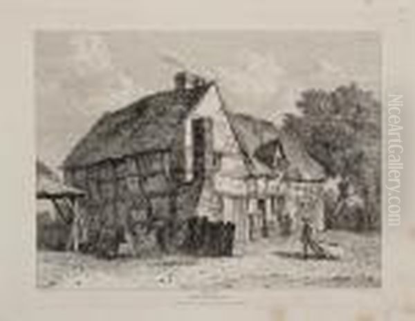 Views Of Cottages And Farm-houses In England And Wales Oil Painting by Francis Stevens