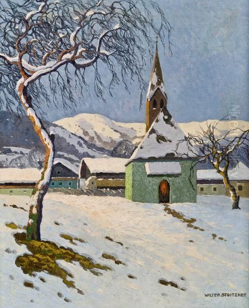 Kapelle In Bramberg Oil Painting by Walter Stoitzner