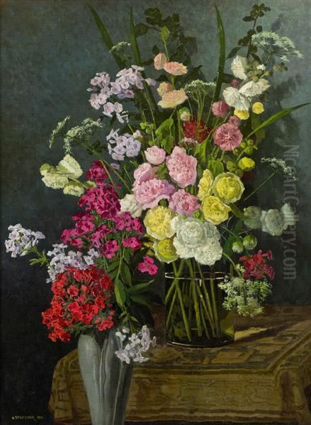 Blumen Oil Painting by Walter Stoitzner