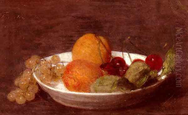 A Bowl Of Fruit Oil Painting by Ignace Henri Jean Fantin-Latour