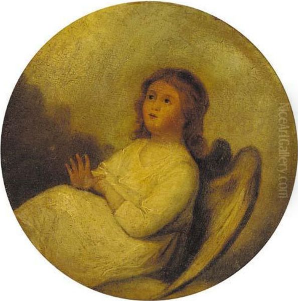 An Angel Seated In A Landscape Oil Painting by Gilbert Charles Stuart