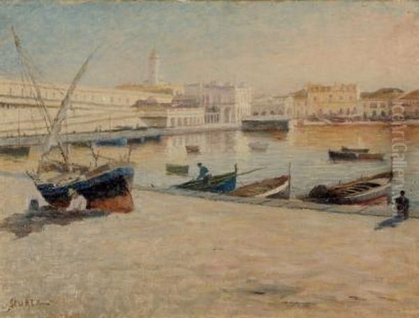 Le Port D'alger Oil Painting by Michel Sturla