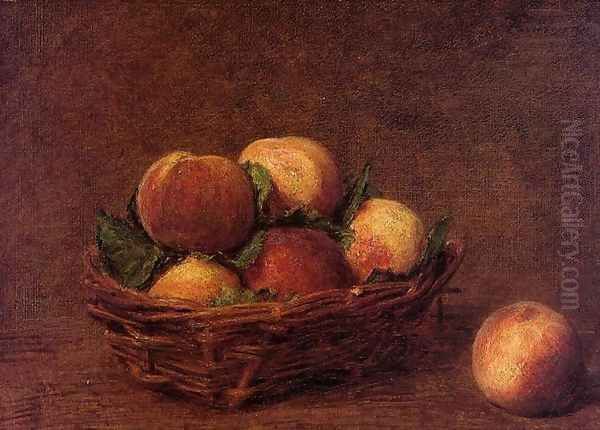 Still Life with Peaches Oil Painting by Ignace Henri Jean Fantin-Latour