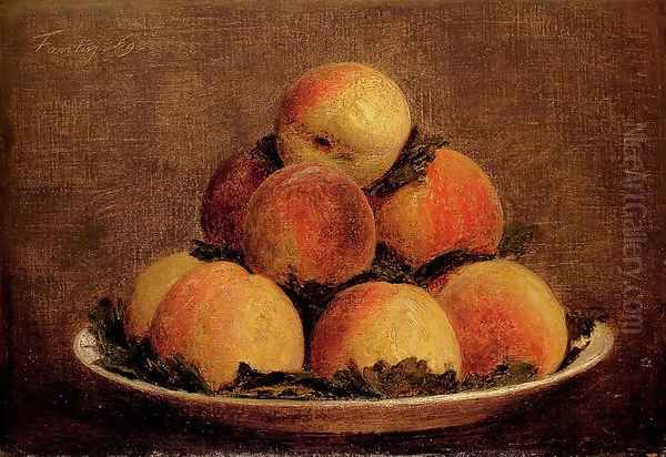 Peaches Oil Painting by Ignace Henri Jean Fantin-Latour