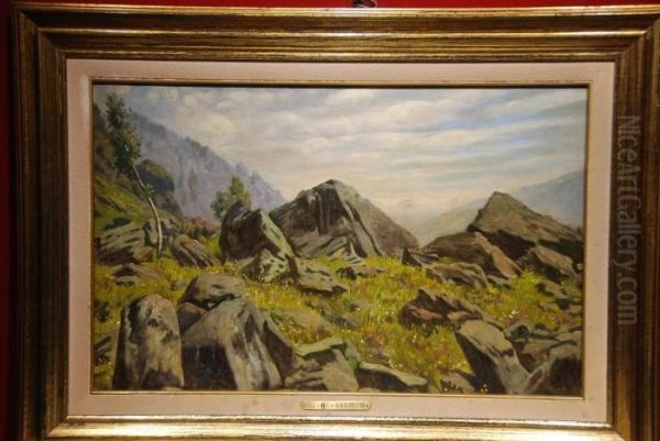 Paesaggio Montano Oil Painting by Carlo Thermignon