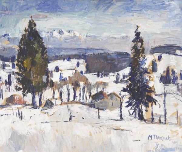 Winterlandschaft Mit Alpenpanorama Oil Painting by Max Robert Theynet