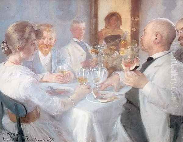 Comida en Antino Oil Painting by Peder Severin Kroyer